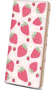 lot 51894 image: Immaturus Womens Wallet, Strawberry Slim Thin RFID Blocking Card Wallets, Bifold PU Leather Credit Card Holder Organizer, Cute Cash Clutch Long Billfold with Zipper Coin Pocket Ladies Girls