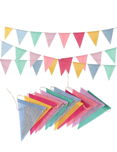 lot 51901 image: Pennant Banner Flags Pastel - GREATRIL Colorful Triangle Banners for Birthdays Easter Classroom School Carnival Garland Outdoor Burlap Bunting Party Decorations 4 Strings