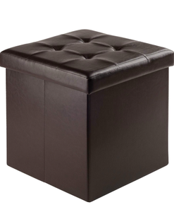 lot 51912 image: Winsome Furniture piece Ashford Ottoman with Storage Faux Leather, Espresso 15x15x15