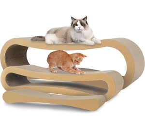 lot 51919 image: FluffyDream 3 in 1 Cat Scratcher Cardboard, Cat Scratching Board Furniture Protector, Cat Scratching Post, Cat Beds for Indoor Cats, Infinity Shape, X-Large