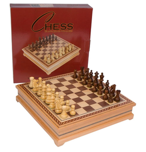 lot 51920 image: Best Chess Set Helen Inlaid Wood Board Game with Weighted Wooden Pieces, Large 15 x 15 Inch