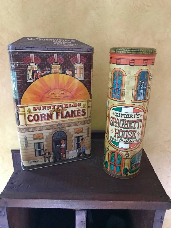 lot 170 image: Collectible Kitchen Tins--Sunny Cornflake and Spaghetti House