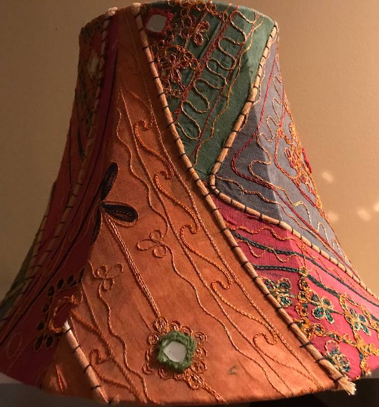 lot 222 image: Colorful Fabric Montage lamp shade