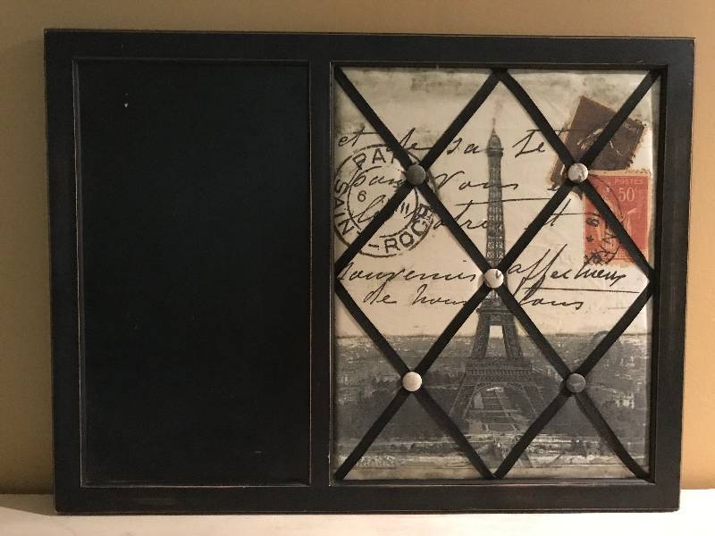 lot 227 image: Paris Wall Dcor Chalk Board and Bulletin Board