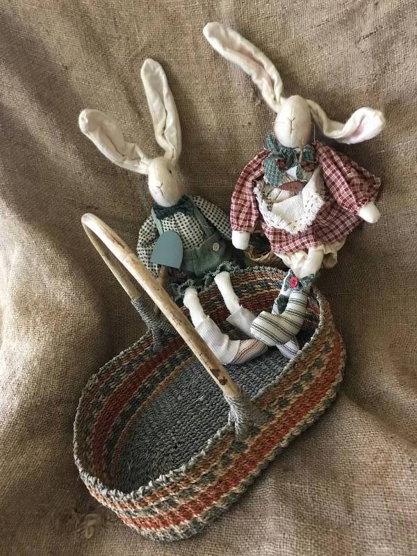 lot 1012 image: Country Rabbits and Basket
