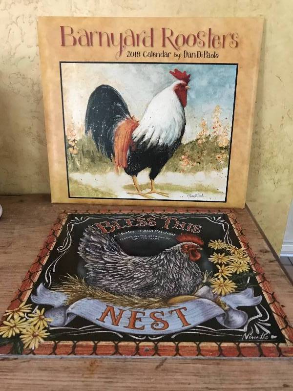 lot 1027 image: Set of 2018 Collectible RoosterBarnyard Calendars