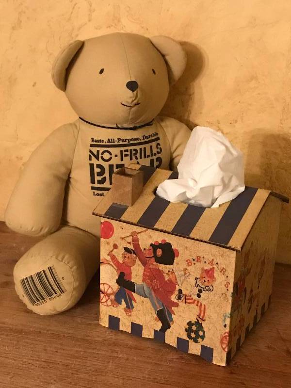 lot 1072 image: Teddy Bear Tissue Box with No Frills Bear
