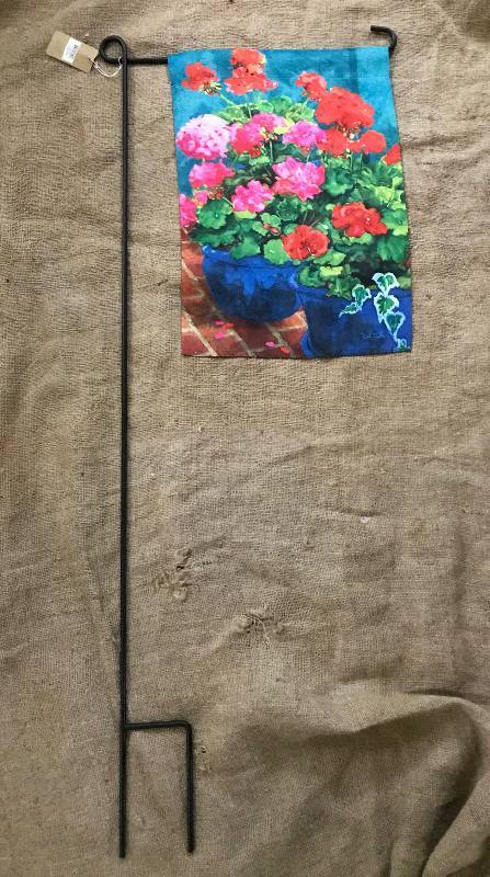 lot 1075 image: Garden Flag with Metal Holder