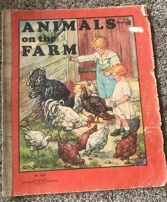 lot 75 image: Vintage Animals on the Farm--large paperback childrens book