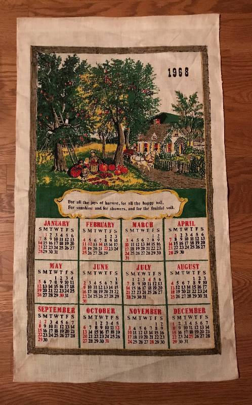lot 142 image: 1968 Vintage Tea Calendar (Apple Farm)