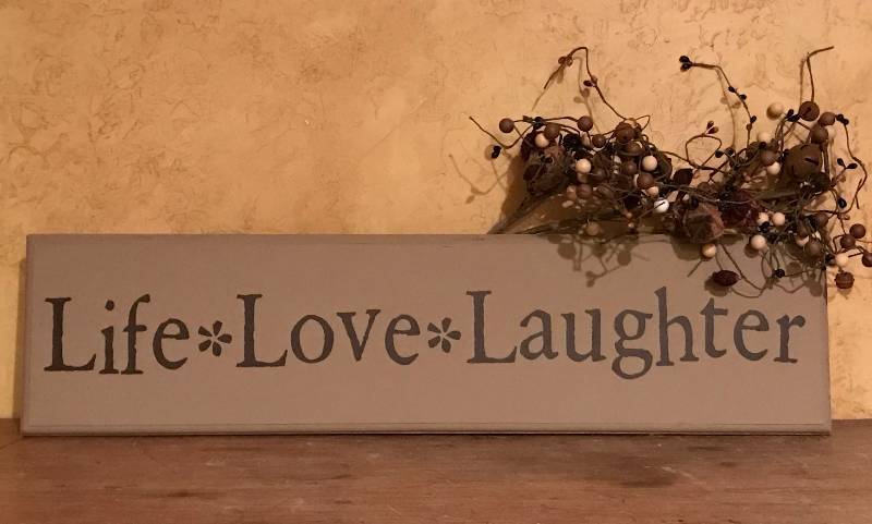 lot 153 image: Life Love Laughter Wall Dcor
