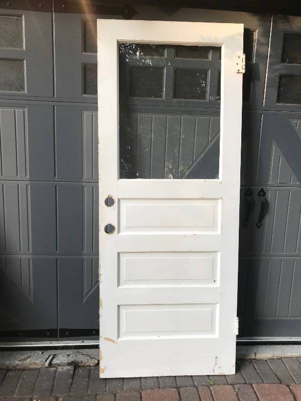 lot 245 image: Wood door with glass window