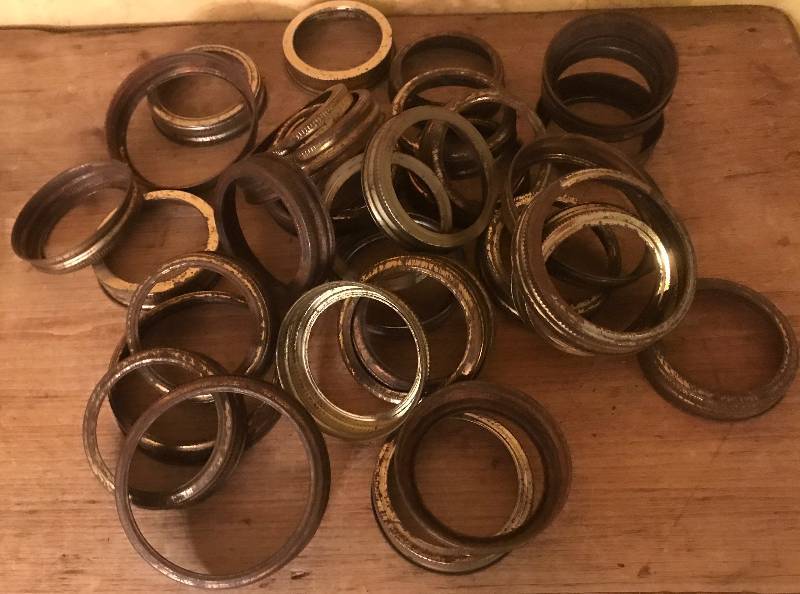 lot 96 image: Assortment of rustic canning rimslids