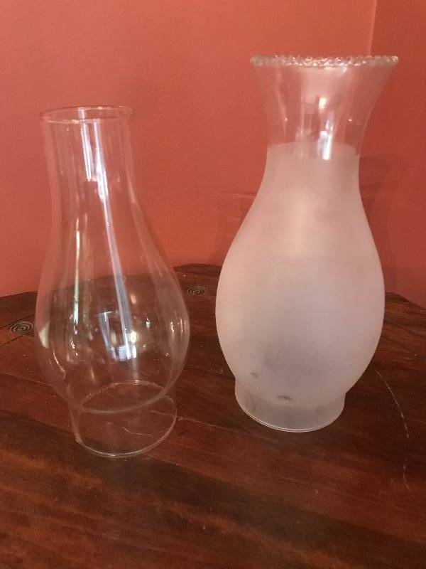 lot 105 image: Set of glass chimneys for oil lamps