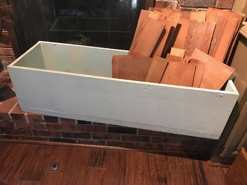 lot 114 image: woodshingles for projects and crafting (wood storage box in photo not included)