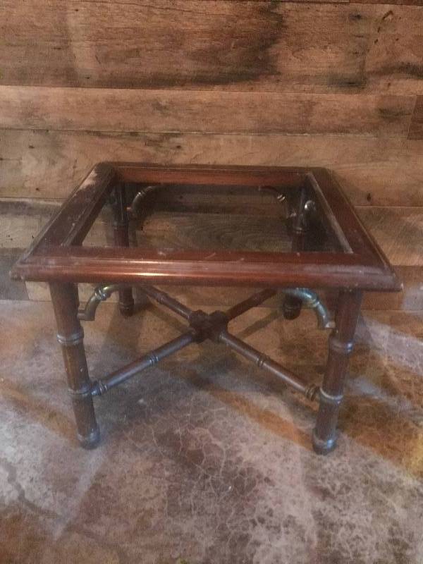 lot 120 image: Wood Table Frame with bamboo style legs--project piece