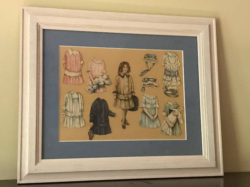 lot 157 image: Framed Paper Doll Wall Art