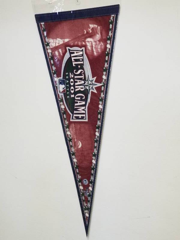 lot 1163 image: 2001 Seattle Mariners All-Star Game Full Size Pennant Cal Ripken Jr. MVP Final A.S.