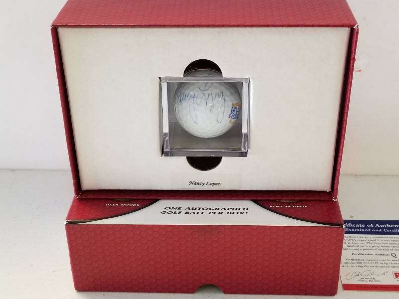 lot 1165 image: Nancy Lopez Autographed PGA Golf Ball HOFer w Display Cube & COA