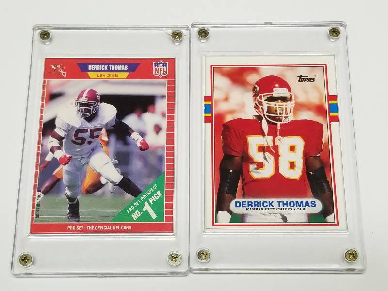 lot 1178 image: 1989 Topps & Pro Set Derrick Thomas Rookie Cards Kansas City Chiefs HOF