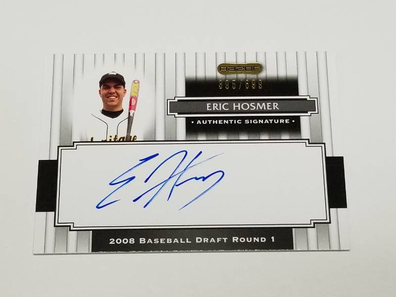 lot 1180 image: 2008 Razor Eric Hosmer Autographed Baseball Draft Card Kansas City Royals
