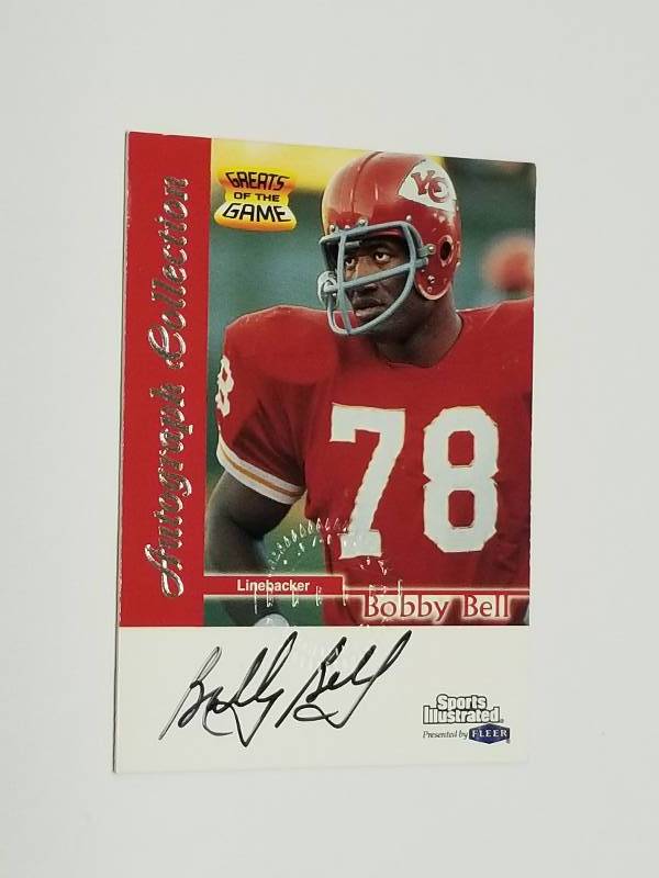 lot 1188 image: 1999 Fleer Greats Bobby Bell Autographed Card Kansas City Chiefs HOF