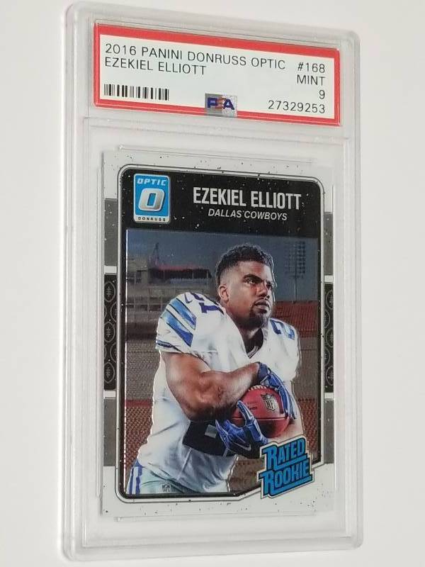 lot 1189 image: 2016 Donruss Optic Ezekiel Elliot Rated Rookie Graded PSA 9 Mint Cowboys Phenom