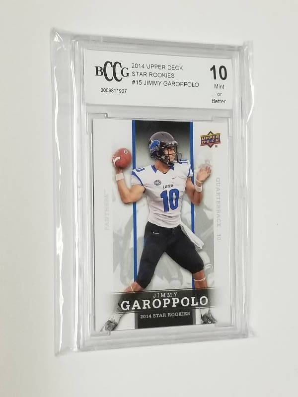 lot 1193 image: 2014 Upper Deck Jimmy Garoppolo Star Rookie Card Graded Beckett Mint 49ers Hot