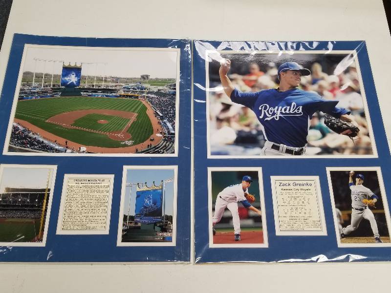 lot 1208 image: Kansas City Royals 2005 Great Moments at Kuaffman Stadium & Zack Grienke Matted 16 x 20
