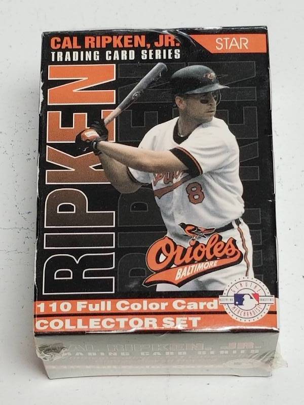 lot 1220 image: 1995 Star Company Cal Ripken Jr. Commemorative Iron Man 110 Card Complete Set New