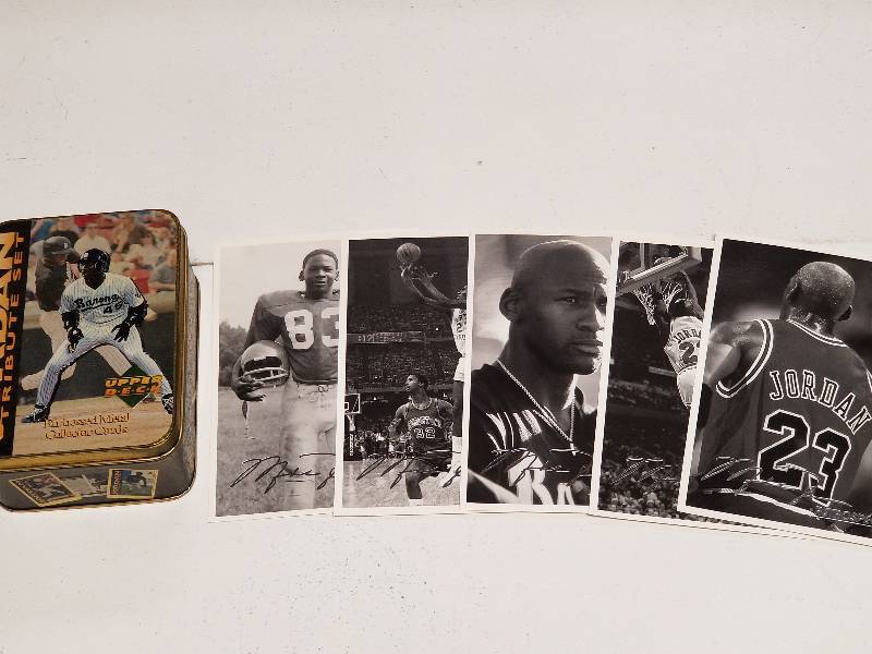lot 1223 image: 1994 Upper Deck Michael Jordan Metal Embossed Tribute Set w UDA Postcards