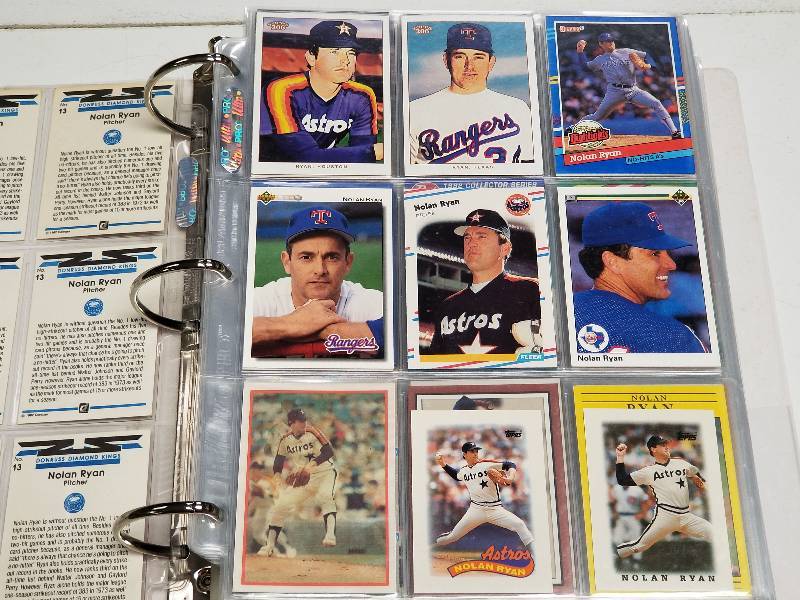 lot 1224 image: Nolan Ryan Super Collector Binder Lot of 650 Baseball Cards w Serial Numbered & Inserts 1982-2005