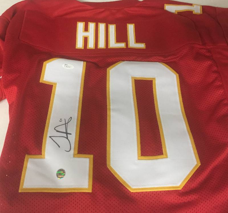 lot 1006 image: Signed Tyreek Hill Kansas City Chiefs #10 Custom Jersey with James Spence Authentication