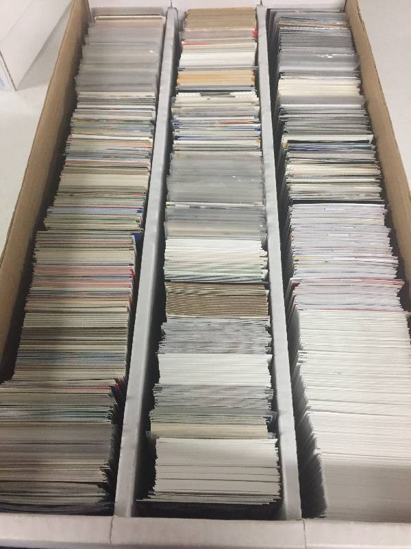 lot 1097 image: 3 Row Box Full of Baseball Cards Loaded with Rookies and Stars Cards - Approximately 2,500 Baseball Cards