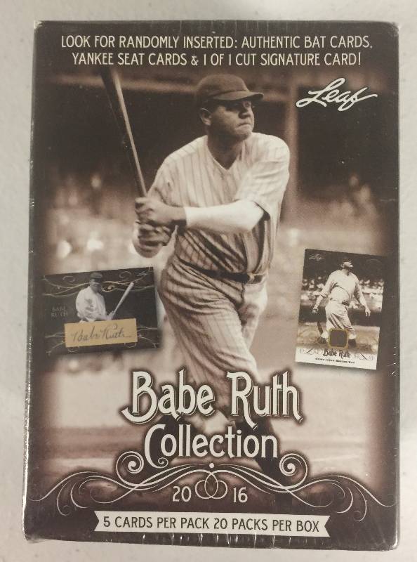 lot 1033 image: 2016 Leaf Babe Ruth Collection Factory Sealed Blaster Box with 20 Packs and 5 Cards per Pack 100 Total Babe Ruth Cards