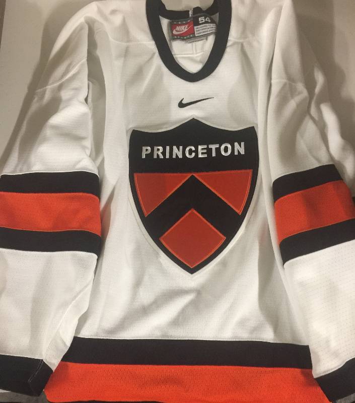 lot 1034 image: Princeton Logo Nike Hockey Sweater Size 54 Authentic Sweater with Fight Straps