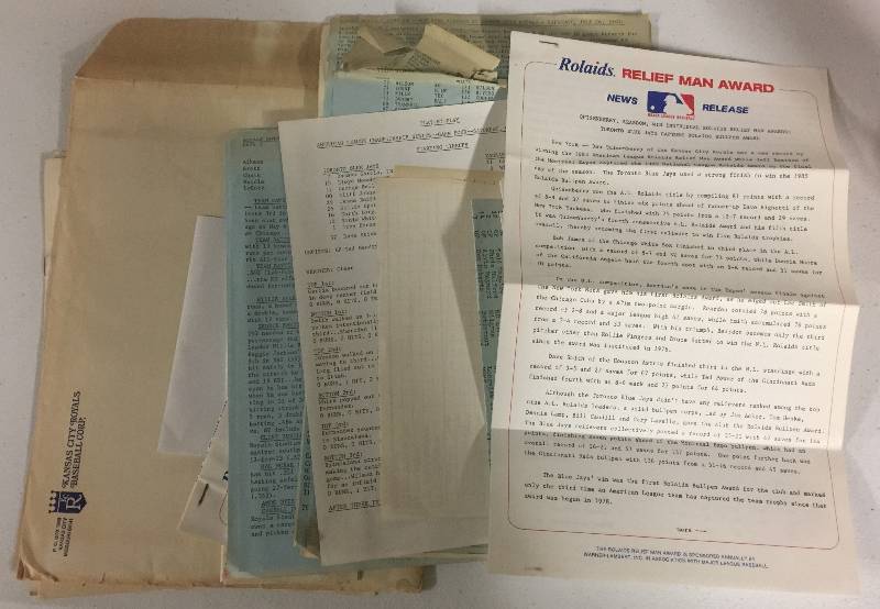 lot 1047 image: Huge Collection of Kansas City Royals & Major League Baseball Paperwork and Pictures including 1985 World Series Pieces - Over A Dozen Pictures
