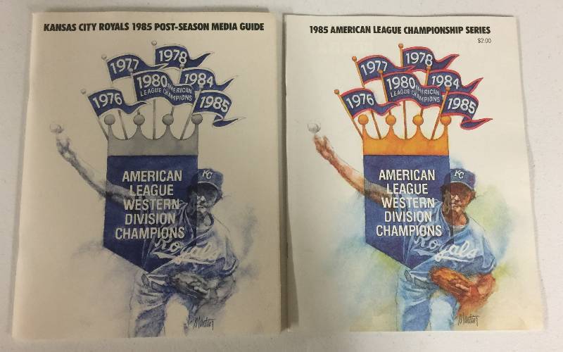 lot 1053 image: 1985 Kansas City Royals Postseason Media Guide and American League Championship Series Program Very Nice Condition