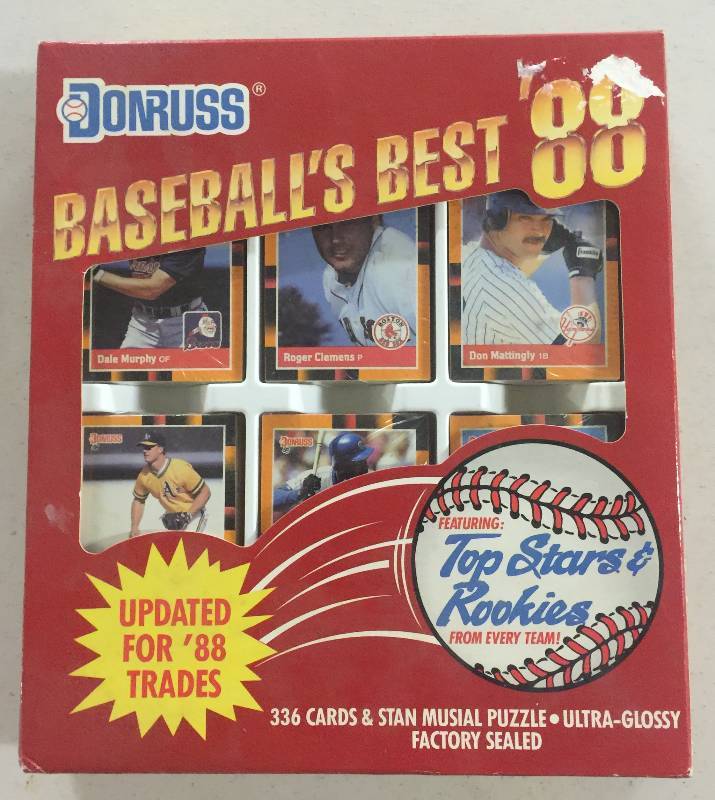 lot 1069 image: Complete 1988 Donruss Baseballs Best Factory Sealed Baseball Card Set 336 Total Cards Plus Complete Stan Musial Puzzle