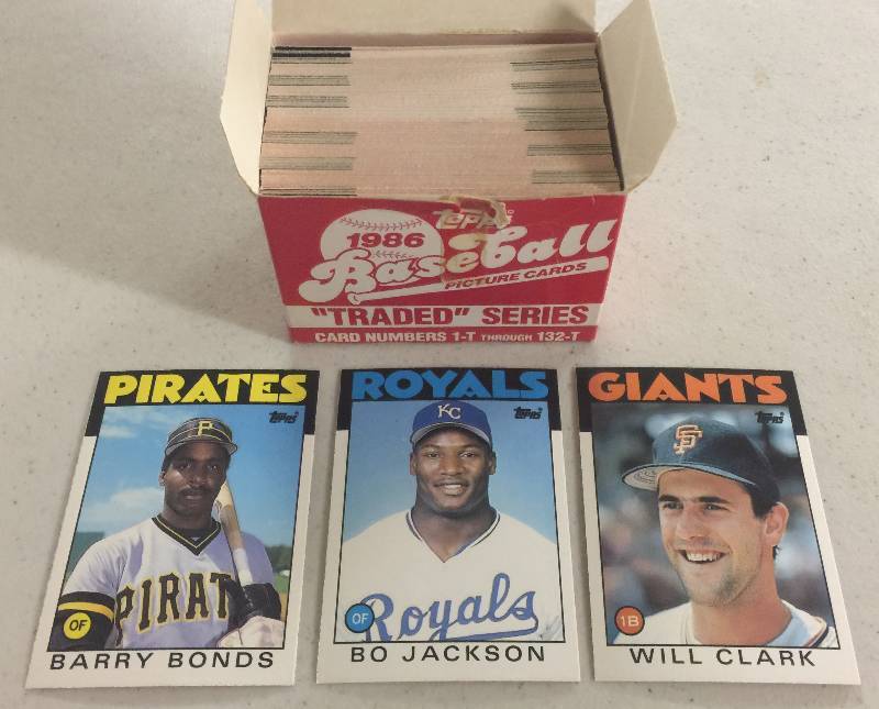 lot 1072 image: Complete Mint 1986 Topps Traded Set With Rookies of Bo Jackson, Barry Bonds, Will Clark and More