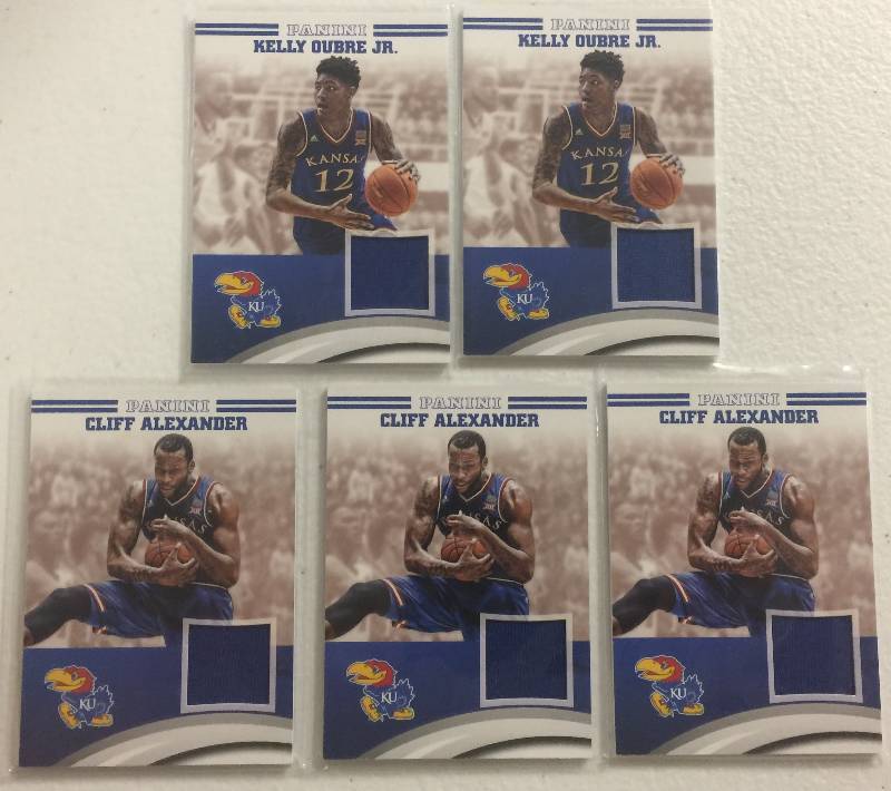 lot 1078 image: Five Kansas Jayhawks Game Used Jersey Pieces Kelly Oubre Jr & Cliff Alexander - Worn During Jayhawks Games - Only $2 Each