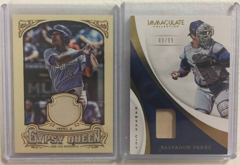 lot 1081 image: Two Salvador Perez Kansas City Royals Game Worn Jersey & Game Used Bat Pieces Both 100% Authentic