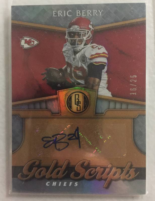 lot 1253 image: Signed Eric Berry Gold Standard Autographed Football Card #1625 100% Authentic ONLY 25 MADE