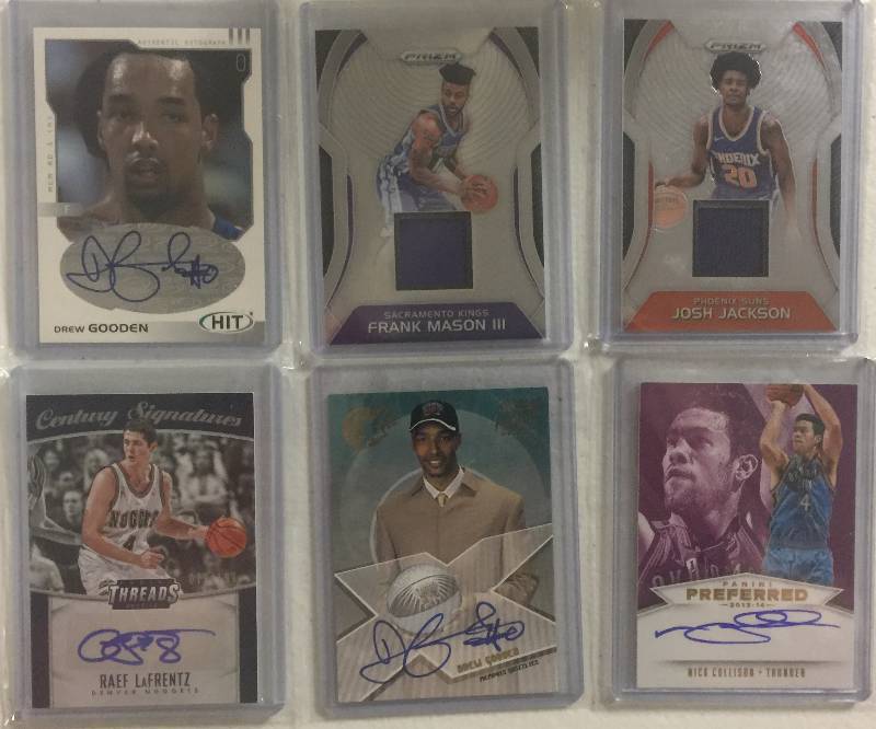 lot 1294 image: Six Kansas Jayhawks Player Worn Jersey Pieces and Autographs  All Former Kansas Jayhawks and All 100% Authentic From Packs - Less Than $2 a Card