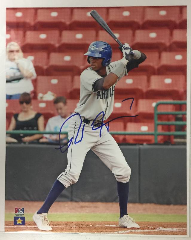 lot 1304 image: Newest Kansas City Royals Player Rosell Herrera Signed 8x10 Glossy Batting Photograph wJames Spence Authentication WITNESSED Certificate