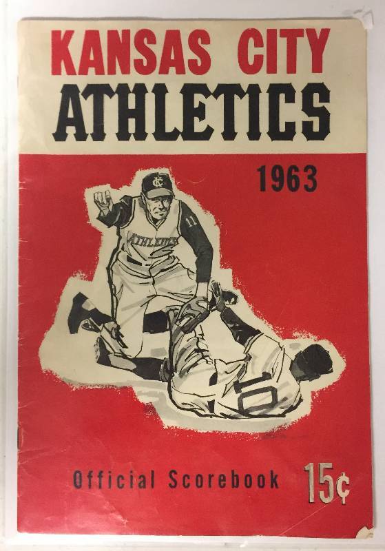 lot 1310 image: Original 1963 Kansas City Athletics Official Scorebook vs. Baltimore Orioles