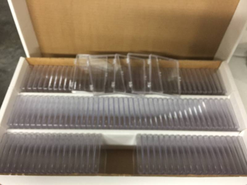 lot 1335 image: Box of Over 120 Brand New 15 Baseball Card Snap Cases - Each Case Hold 15 Cards - 120 Brand New Cases