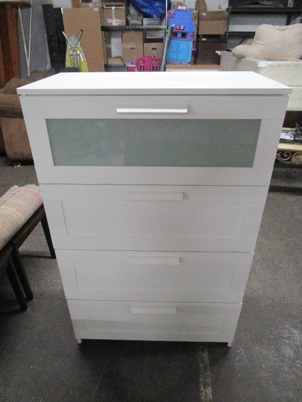 lot 8317 image: Modern White Chest of Drawers
