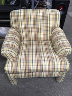 lot 8097 image: Plaid Accent Chair
