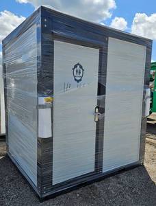 lot 150 image: Unused 2025 Portable BathroomShowerSinkVanityLights with US Standard Plumbing and Electric. Forklift Pockets and Four Lifting Lugs On Top for Moving & Loading